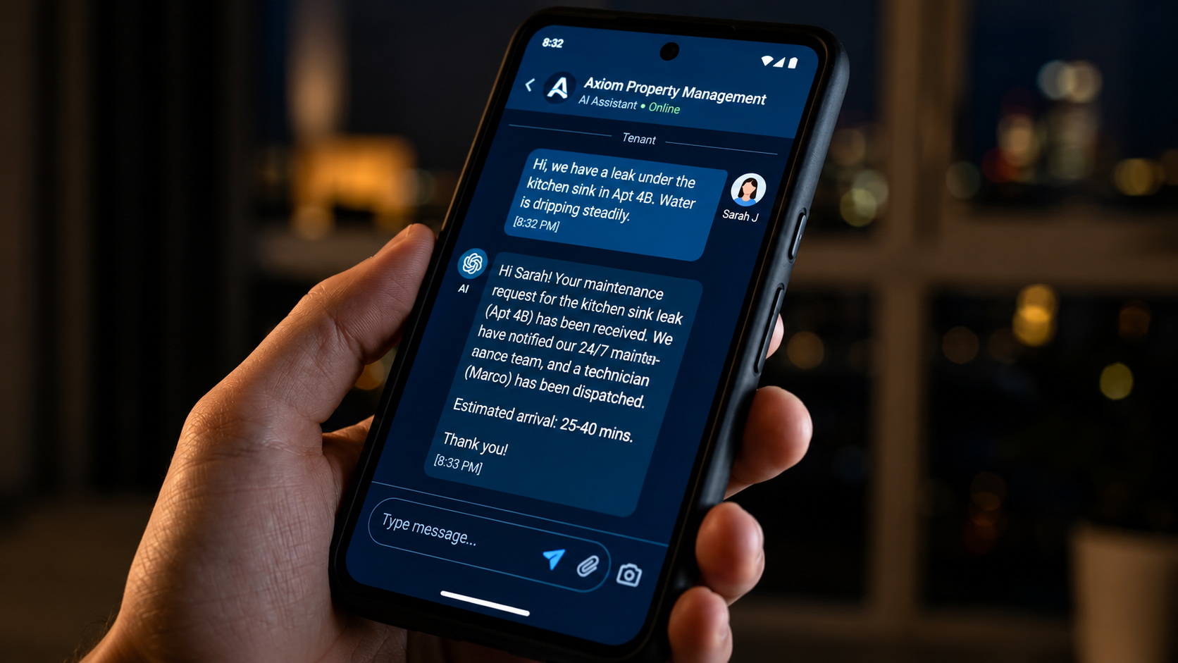 AI property management agents responding to tenants